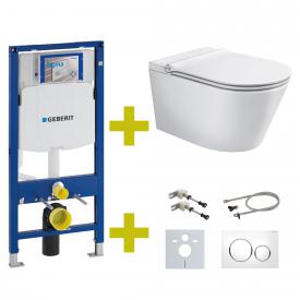 Schütte Cesari Dusch-WC mit WC-Sitz, Montage-& Anschlusszubehör und Sigma20 Drückerplatte