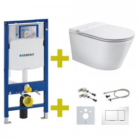Schütte Cesari Dusch-WC mit WC-Sitz, Montage-& Anschlusszubehör und Sigma30 Drückerplatte