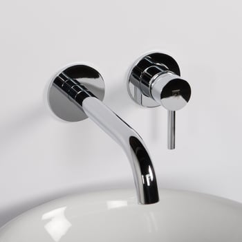 Grohe Essence 2-Loch-Waschtischbatterie, für Wandmontage Ausladung: 183 mm, chrom - 19408001 ...