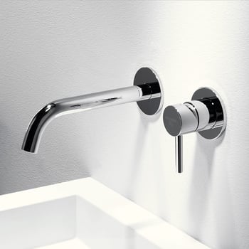 Grohe Essence 2-Loch-Waschtischbatterie, für Wandmontage Ausladung: 183 mm, chrom - 19408001 ...