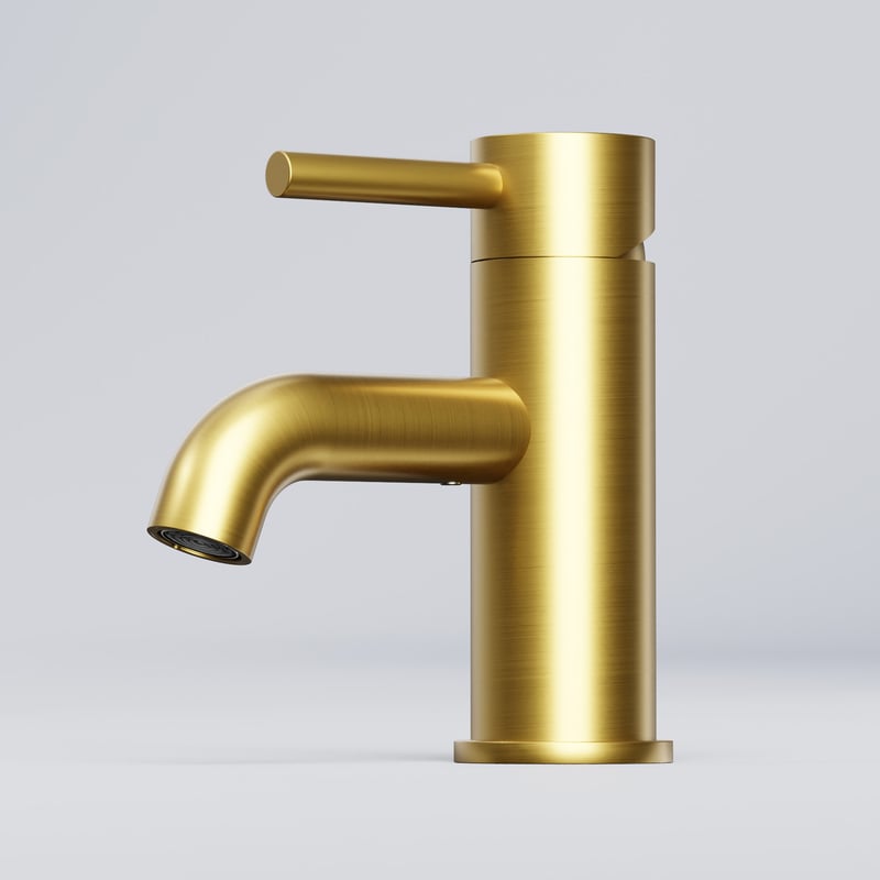 IMEX Einhebelmischer Für Waschbecken – Badarmatur In Gold Gebürstet, Serie LINE, 200 Mm Hoch