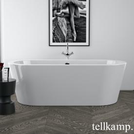 Tellkamp Solitär Freistehende Oval-Badewanne weiß glanz, Schürze weiß glanz, ohne Füllfunktion