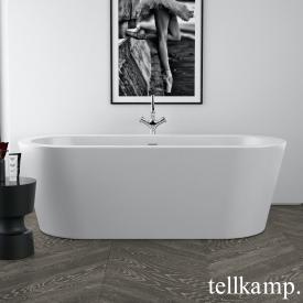 Tellkamp Solitär Freistehende Oval-Badewanne weiß matt, Schürze weiß matt, ohne Füllfunktion