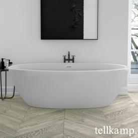 Tellkamp Space Freistehende Oval-Badewanne weiß matt, Schürze weiß matt, ohne Füllfunktion