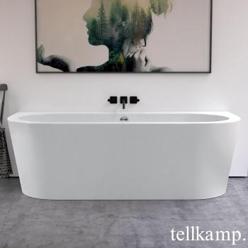 Tellkamp Solitär Wall Vorwand-Badewanne mit Verkleidung weiß matt, Schürze weiß matt, ohne Füllfunktion