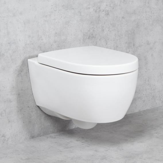 Geberit iCon & Tellkamp Premium 1000 Wand-WC-SET: WC mit Spülrand, mit KeraTect, WC-Sitz mit Absenkautomatik