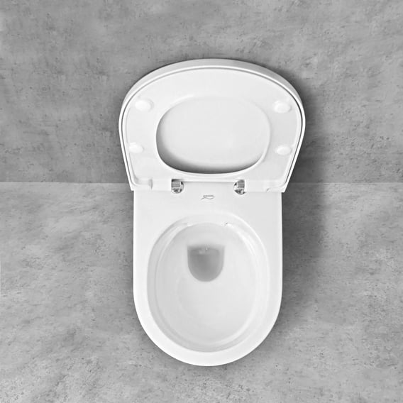 ALLIBERT WC-Sitz Naturo Marmor Weiß – Soft-Close, Geräuscharm, Für Standard-WCs, Inkl. Montagematerial