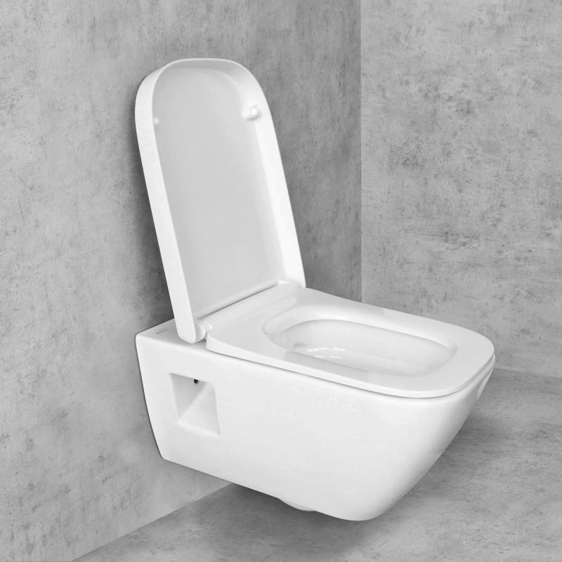 Geberit Renova Plan Wand-Tiefspül-WC & Tellkamp Premium 8000 WC-Sitz SET  weiß, mit KeraTect - 500378018+TK8000