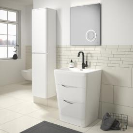 Treos Serie 920 Waschtisch mit Waschtischunterschrank mit 2 Auszügen weiß, mit 1 Hahnloch