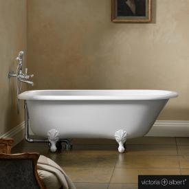 Victoria + Albert Hampshire Freistehende Oval-Badewanne weiß glanz/innen weiß glanz, mit weißen Metall Füßen