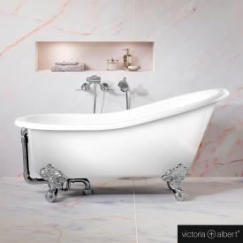 Victoria + Albert Shropshire Freistehende Oval-Badewanne weiß glanz/innen weiß glanz, mit verchromten Metall Füßen