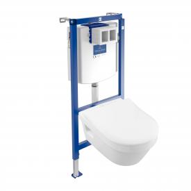 Villeroy & Boch Architectura & ViConnect Komplett-Set Wand-Tiefspül-WC, offener Spülrand, mit WC-Sitz weiß, mit CeramicPlus