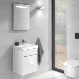 Villeroy & Boch Avento Handwaschbecken mit Waschtischunterschrank und More to See One Spiegel Front crystal white/verspiegelt/Korpus crystal white/verspiegelt