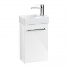 Villeroy & Boch Avento Handwaschbecken mit Waschtischunterschrank mit 1 Tür Front crystal white/Korpus crystal white, WT weiß mit Ceramicplus, Becken links