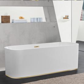Villeroy & Boch Finion Freistehende Oval-Badewanne weiß, gold, mit integriertem Wassereinlauf, mit Design-Ring
