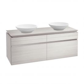 Villeroy & Boch Legato Waschtischunterschrank für 2 Aufsatzwaschtische mit 4 Auszügen Front white wood/Korpus white wood