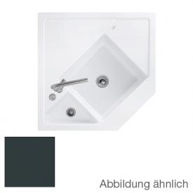 Villeroy & Boch Monumentum Küchenspüle mit Restebecken und Abtropffläche ebony/Position Lochbohrung 1 und 2, mit Excenterbetätigung