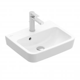 Villeroy & Boch O.novo Handwaschbecken weiß mit CeramicPlus, mit 1 Hahnloch, ungeschliffen, mit Überlauf