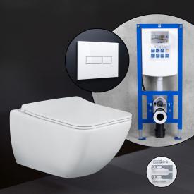 Villeroy & Boch Venticello Komplett-SET Wand-WC mit neeos Vorwandelement, Betätigungsplatte mit eckiger Betätigung in weiß