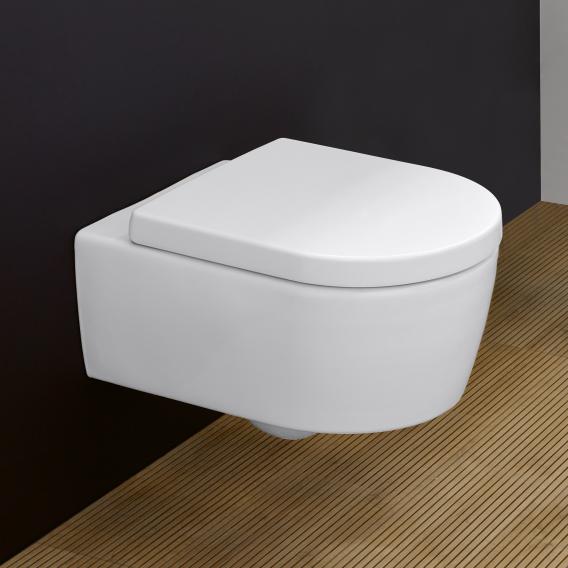 Villeroy & Boch Avento Wand-Tiefspül-WC, DirectFlush, mit WC-Sitz, Combi-Pack weiß, mit CeramicPlus