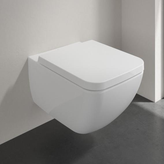 Villeroy & Boch Collaro Wand-Tiefspül-WC, DirectFlush, mit WC-Sitz, Combi-Pack weiß, mit CeramicPlus