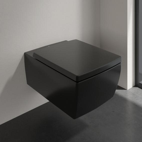 Villeroy & Boch Memento 2.0 Wand-Tiefspül-WC, spülrandlos ebony, mit CeramicPlus