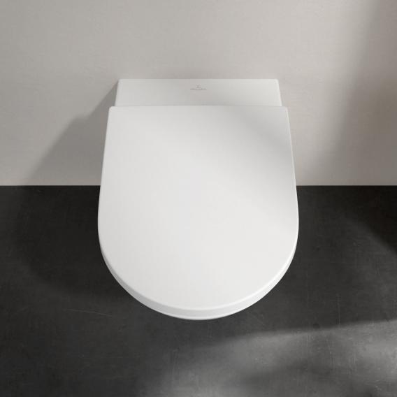 Villeroy & Boch Subway 3.0 Wand-Tiefspül-WC TwistFlush, mit WC-Sitz weiß, mit CeramicPlus, WC-Sitz mit Absenkautomatik & abnehmbar