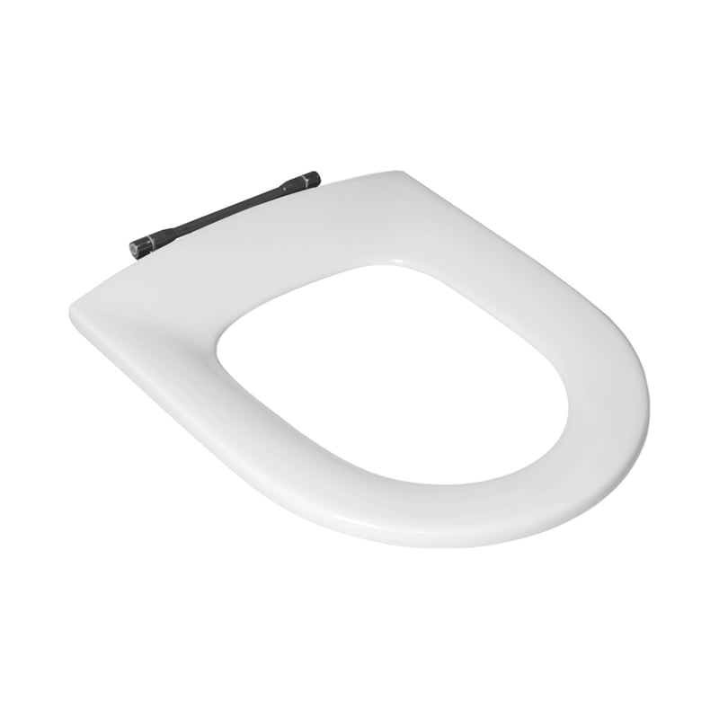 Siège De WC Villeroy & Boch Architectura - Blanc/Inox, Avec Abattant à Descente Automatique, Modèle 98M9C101