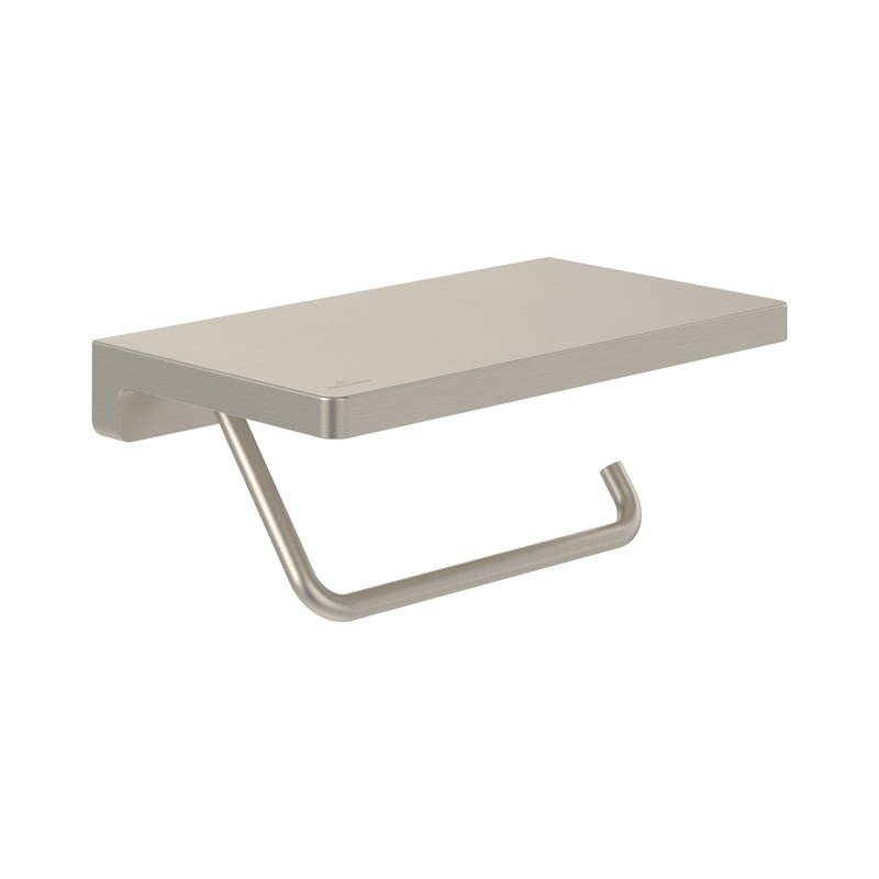 Villeroy & Boch Elements Portarotolo Da Parete In Ottone Cromato - Senza Coperchio, Design Quadrato, Facile Da Pulire E Montare