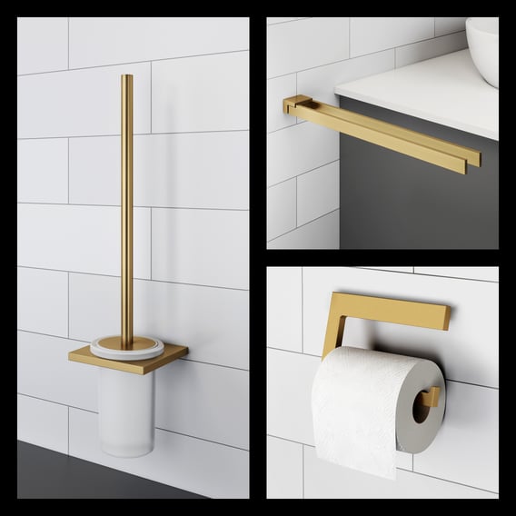 Viverso x add Badaccessoire-Set 3 in 1 PVD gold gebürstet