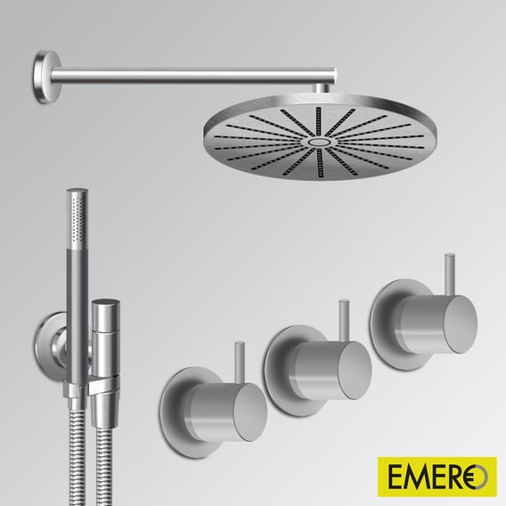 Vola Serie 5000 Brausethermostat-Mischkombination edelstahl gebürstet - 5471R-061-40 - Emero.de
